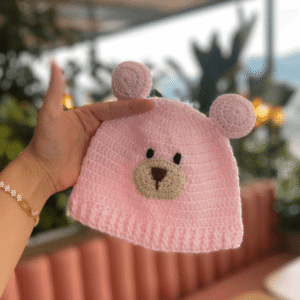 conjunto osito infantil en crochet 3 Gorrito Osito