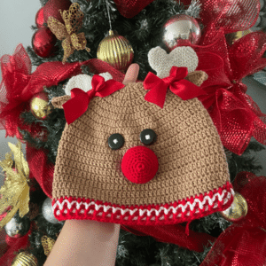 gorrito reno de navidad en crochet 1 Gorrito Reno de Navidad