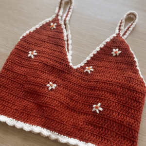 top tiras con flores en crochet 2 Blusa
